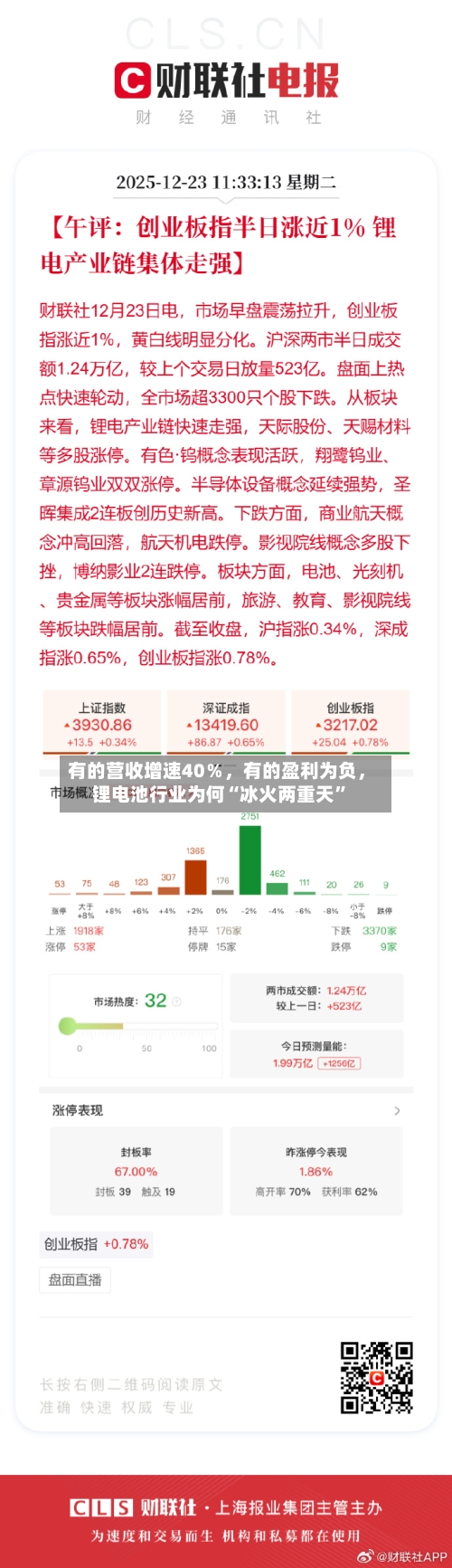 有的营收增速40％，有的盈利为负	，锂电池行业为何“冰火两重天”-第2张图片