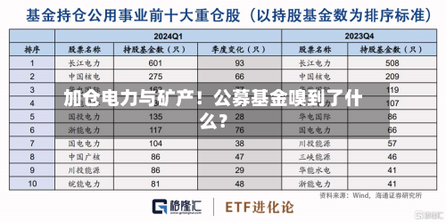 加仓电力与矿产!公募基金嗅到了什么?-第2张图片