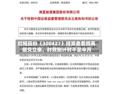 红相股份（300427）投资者索赔再提交立案	，时效倒计时不足半月-第2张图片