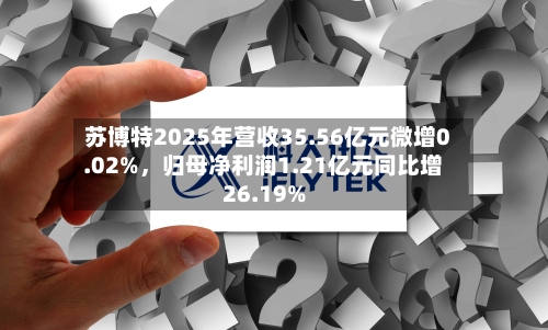 苏博特2025年营收35.56亿元微增0.02%	，归母净利润1.21亿元同比增26.19%-第1张图片