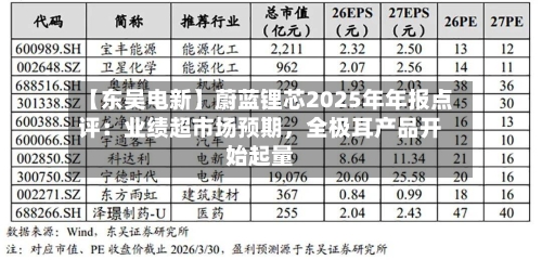 【东吴电新】蔚蓝锂芯2025年年报点评：业绩超市场预期，全极耳产品开始起量