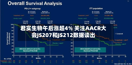 君实生物午后涨超4% 关注AACR大会JS207和JS212数据读出
