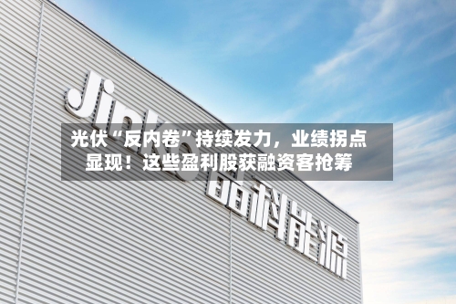 光伏“反内卷”持续发力，业绩拐点显现！这些盈利股获融资客抢筹-第2张图片