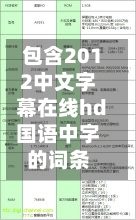 包含2012中文字幕在线hd国语中字的词条