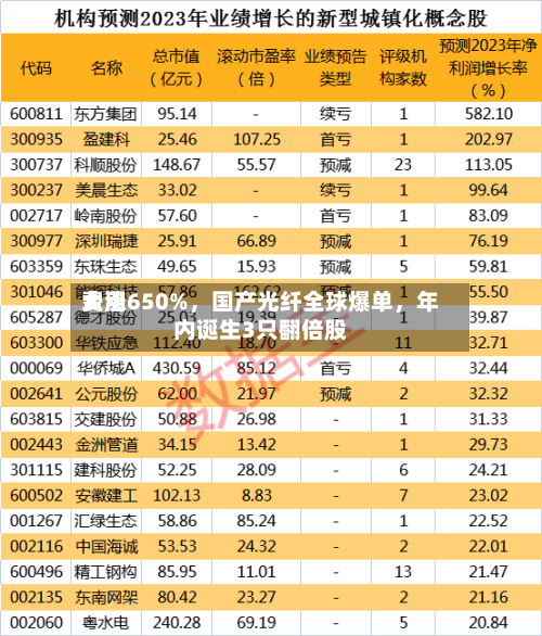 费用大涨650%	，国产光纤全球爆单，年内诞生3只翻倍股-第2张图片