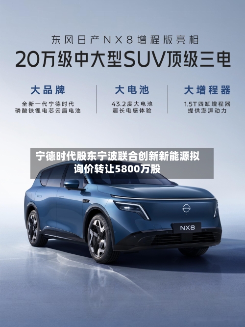 宁德时代股东宁波联合创新新能源拟询价转让5800万股-第1张图片