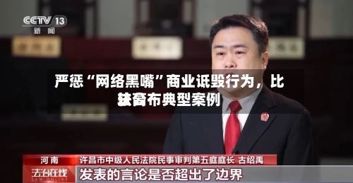 严惩“网络黑嘴”商业诋毁行为，比较高法公布典型案例