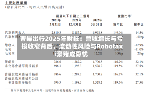 曹操出行2025年财报：营收增长与亏损收窄背后，流动性风险与Robotaxi豪赌成隐忧-第3张图片