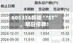 605336将被“*ST”，明日停牌！-第1张图片