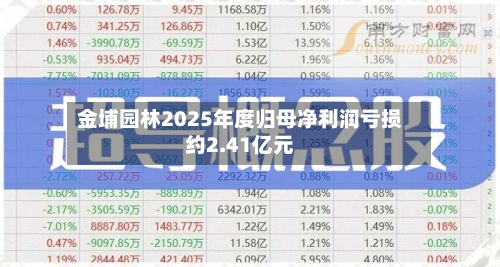 金埔园林2025年度归母净利润亏损约2.41亿元