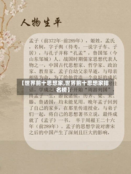 【世界前十思想家,世界前十思想家排名榜】