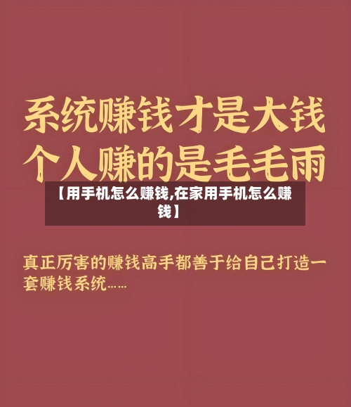 【用手机怎么赚钱,在家用手机怎么赚钱】-第2张图片