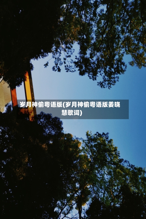 岁月神偷粤语版(岁月神偷粤语版姜晓慧歌词)-第2张图片