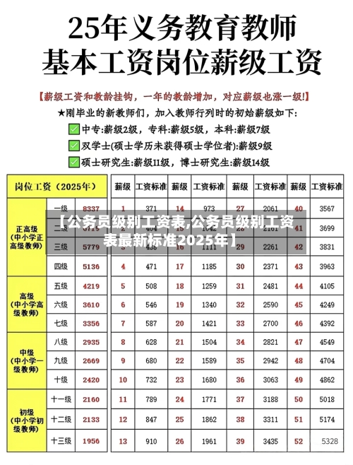 【公务员级别工资表,公务员级别工资表最新标准2025年】-第2张图片
