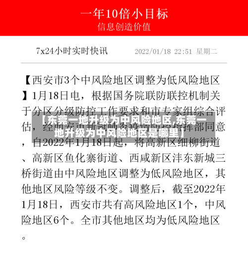 【东莞一地升级为中风险地区,东莞一地升级为中风险地区是哪里】