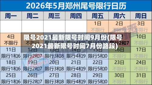 限号2021最新限号时间9月份(限号2021最新限号时间7月份路段)