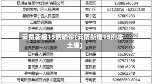 云南新增15例确诊(云南新增15例本土确)-第3张图片